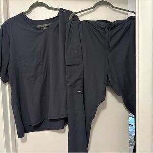 Grey's Anatomy Women's Navy Scrub Top and Drawstring Pants
